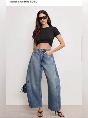 Good American Relaxed Barrel Jeans